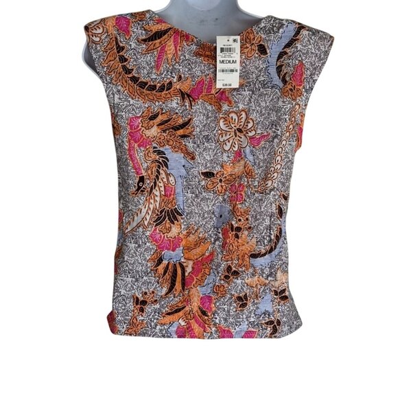 INC Concept Size Med Sleeveless Floral Cotton Print Top Blouse MRSP 39.50 - Picture 4 of 6